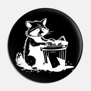 Racoon, Cute Raccoon Rocking, Forest Animal, Raccoon Trash Can Embroidery, Raccoon Trash Can Pin