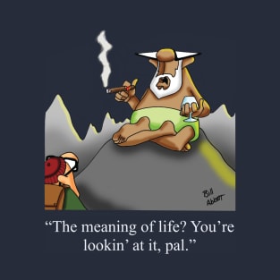 Funny Retirement Meaning of Life Cartoon Sherpa Humor T-Shirt