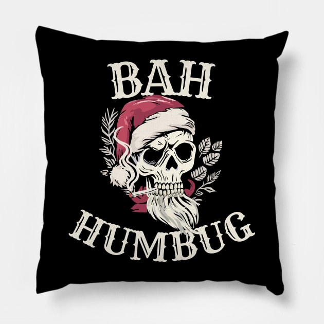 Bah Humbug (dark) Pillow by Rotten Apple