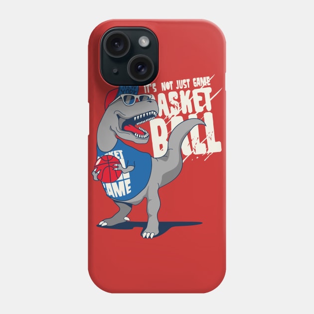 Dinosaur Playing Basketball Phone Case by WorldDinosaurs