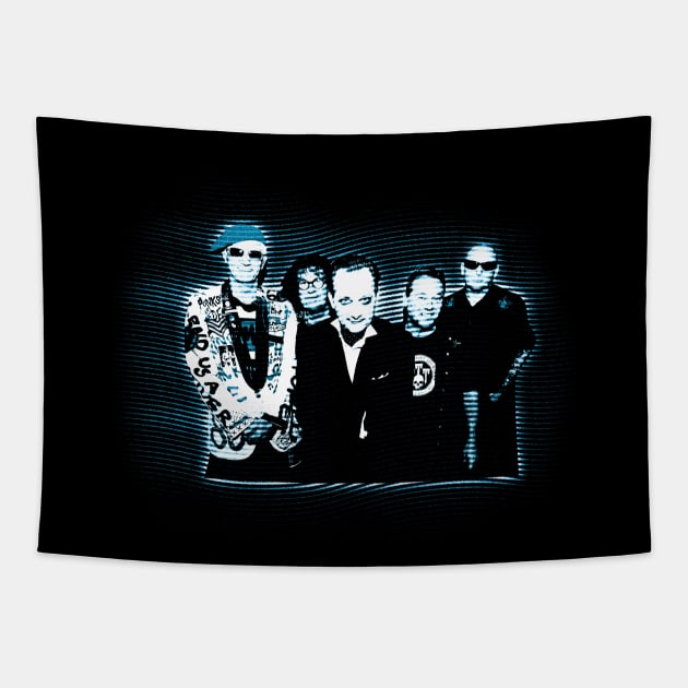 Vintage Punk Rock Band Men Women Tapestry by WillyPierrot