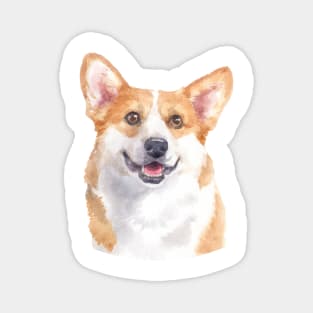 Adorable Pembroke Welsh Corgi Watercolor Art Magnet