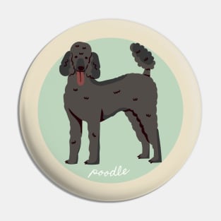 Poodle Dog Breed Cursive Graphic Pin