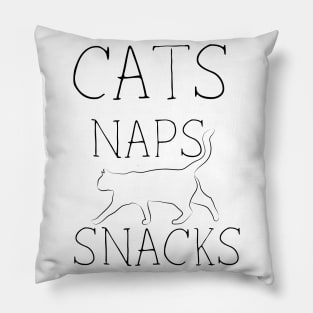 Cats, Naps And Snacks Pillow