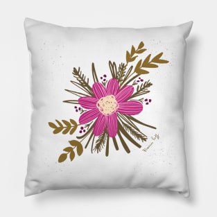 Floral buttonhole purple Pillow