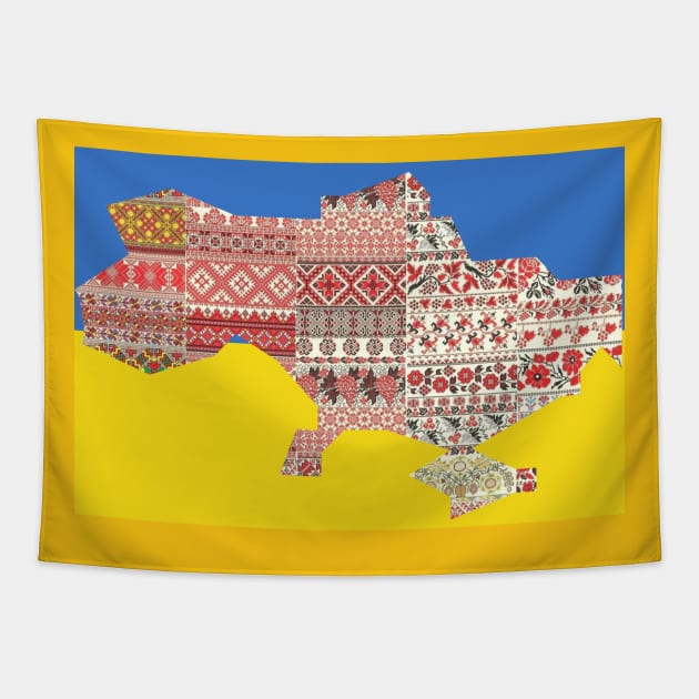 Ukrainian map Tapestry by tashashimaa