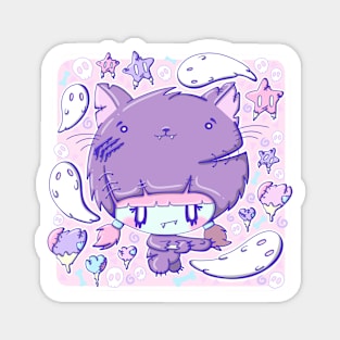 Cute zombie cat bubble head cutie Magnet