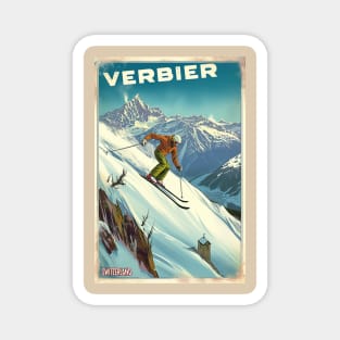 Verbier Switzerland Ski Magnet