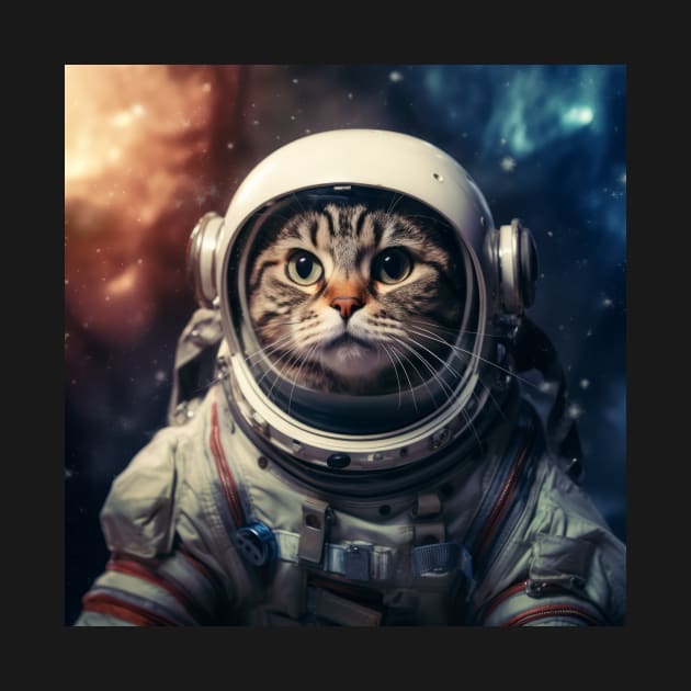 Astronaut Cat in Space - American Shorthair by Merchgard