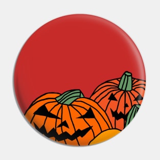Spooky Pumpkins Halloween Horror Pin