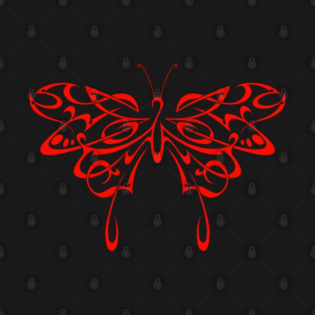 Tribal butterfly (red) by Sinister Motives Designs