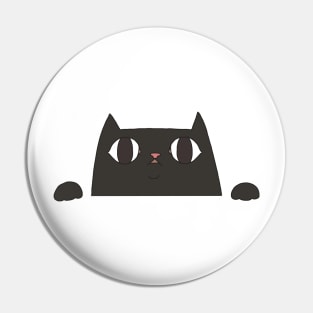 curious black cat Pin