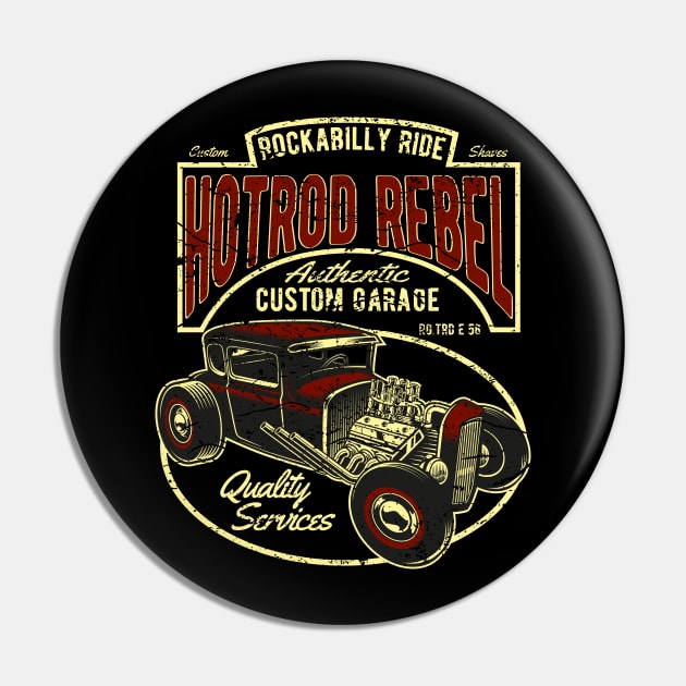 Hot Rod Rebel Pin by RockabillyM