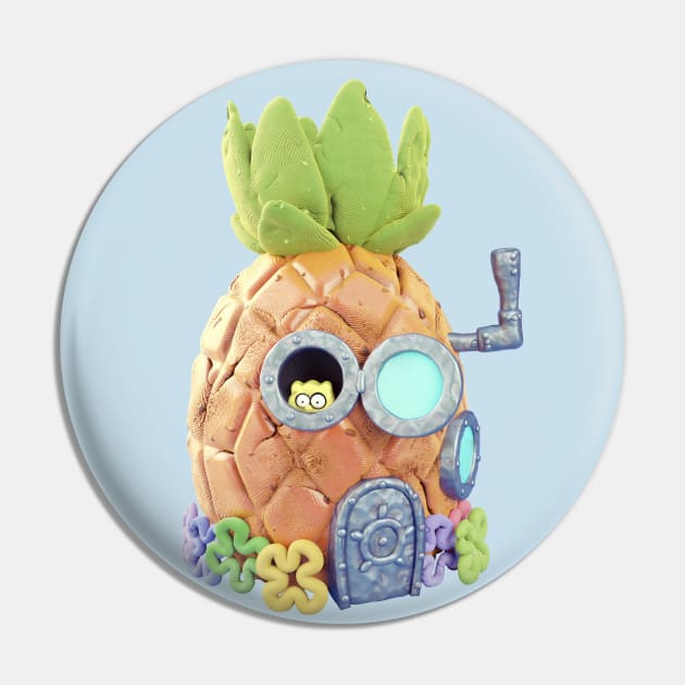 Clay Pineapple House Pin by Kinpraw