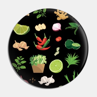 Tropical Vegetable Pattern Pin