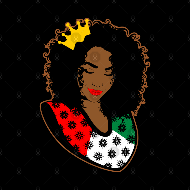 Afro Queen juneteenth jubilee celebration gift by BadDesignCo