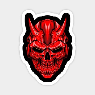 Red Head Mask Skull Magnet