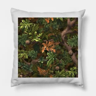 Oak Leaves and Branches Pillow