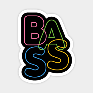 Modern LGBTQ Color BASS Typography for bassists Magnet