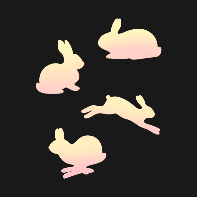 Pastel Easter Bunny Rabbit Pink and Yellow by ichewsyou