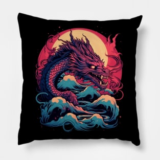 Japanese Sea Dragon Colorful Pillow