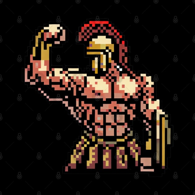 spartan strong pixel art by maricetak