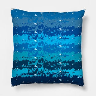 Nine Painted Blue Lines Pillow