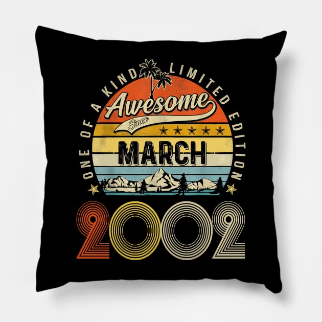 Awesome Since March 2002 Vintage 21st Birthday Pillow by Tagliarini Kristi