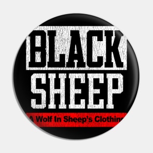 Black Sheep Vintage Rap Group Distressed Wolf In Sheep's Clothing Logo 90's Pin