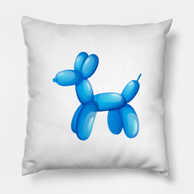 Balloon Dog Sky Blue Pillow by YJ PRINTART