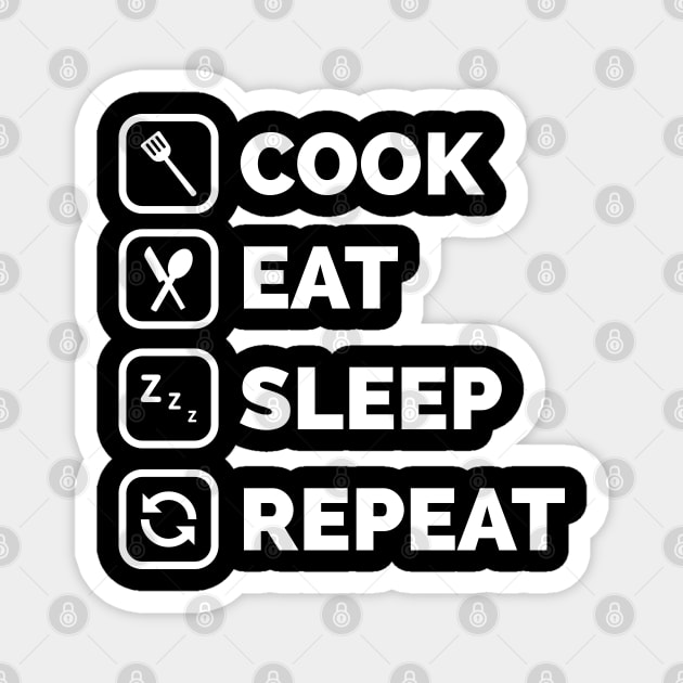 Cook eat sleep repeat Magnet by CookingLove