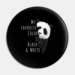 My Favorite Color Is Black & White Panda-Bear Drawing Pin