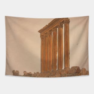 Ruins of the Temple of Zeus, Baalbek by Frederic Edwin Church Tapestry