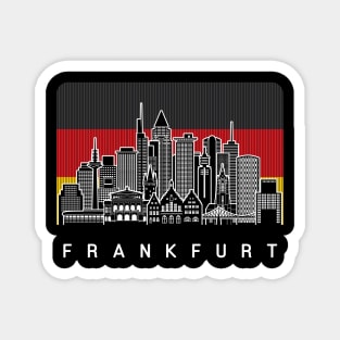 Frankfurt Germany Skyline German Flag Magnet