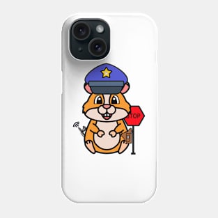 Funny hamster is a policeman Phone Case