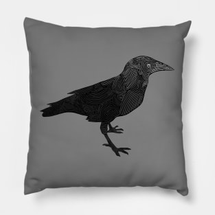 Swirly Raven Pillow