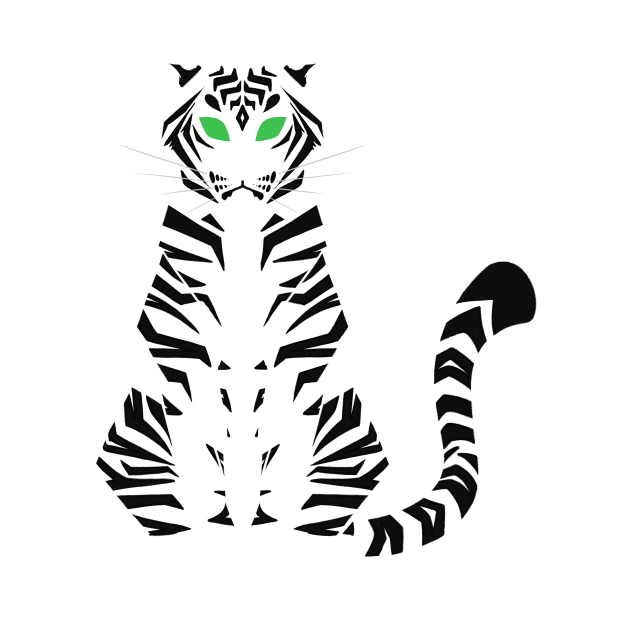 White Minimalist Tiger by ZTheCrazed