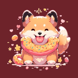 Kawaii Corgi with Donuts T-Shirt