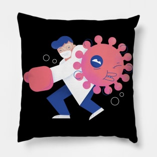 Health care professional beating coronavirus Pillow