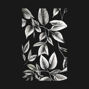 white leaves design T-Shirt