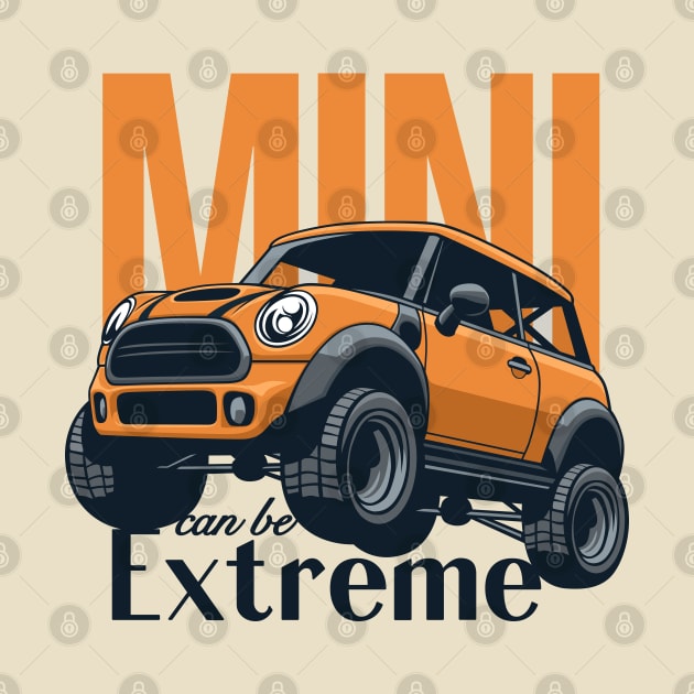 Car mini retro offroad extreme orange by creative.z