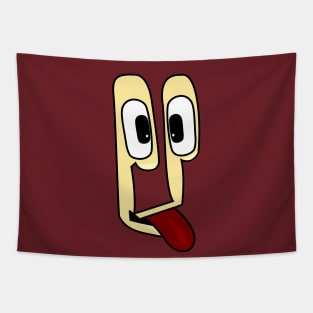 Goofy Funny Face Cartoon Emoji Tapestry