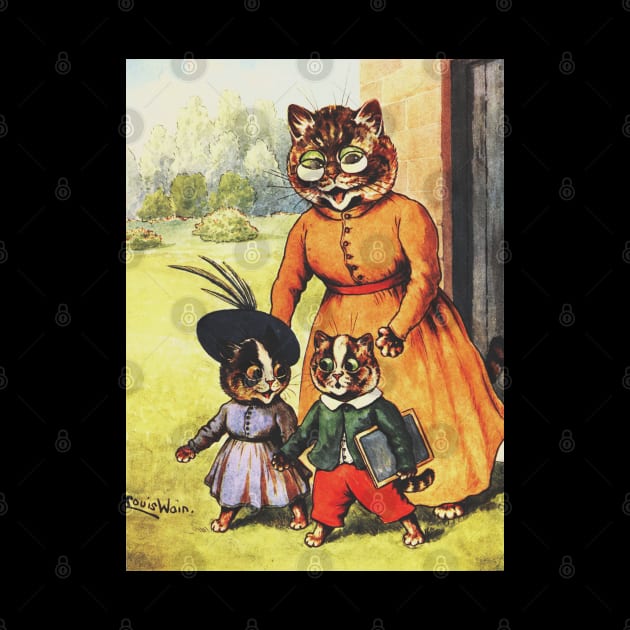 Kittens Off to School by Louis Wain by KarwilbeDesigns