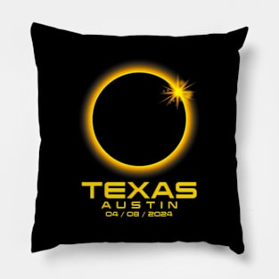 Austin Texas Tx Total Solar Eclipse 2024 Pillow