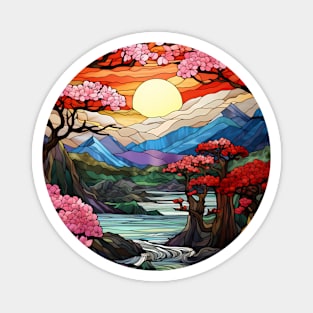 Blue Mountain Sakura Blossoms Magnet