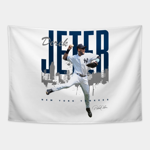 Derek Jeter Jump Throw Tapestry by Juantamad