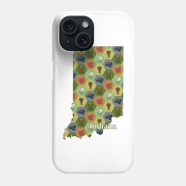 Indiana State Map Board Games Phone Case by adamkenney