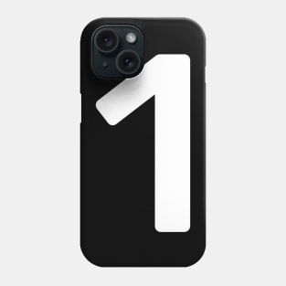 Simple White Number One Symbol #1 Phone Case