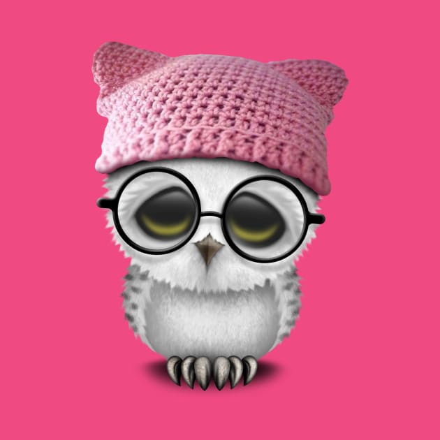 Nerdy Baby Owl Wearing Pussy Hat by jeffbartels