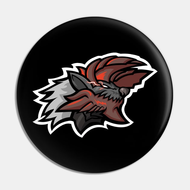 Stygian Zinogre Mascot Logo v.1 Pin by Zebnoiser